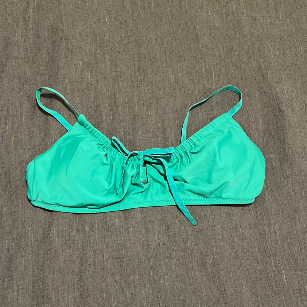 Aerie Green Bikini Top with Adjustable Straps and Tie Detail